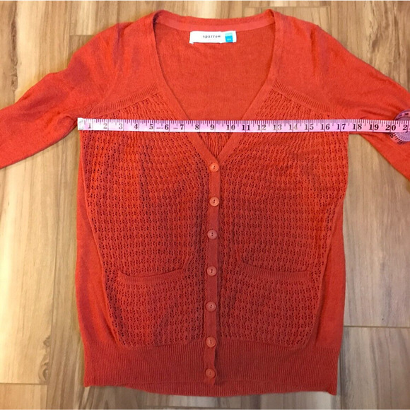 Anthropologie Sparrow Orange Cardigan Button Sweater - Size Extra Small - Picture 6 of 10